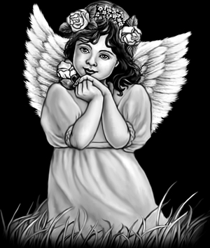 Ангелочек девочка - картинки для гравировки